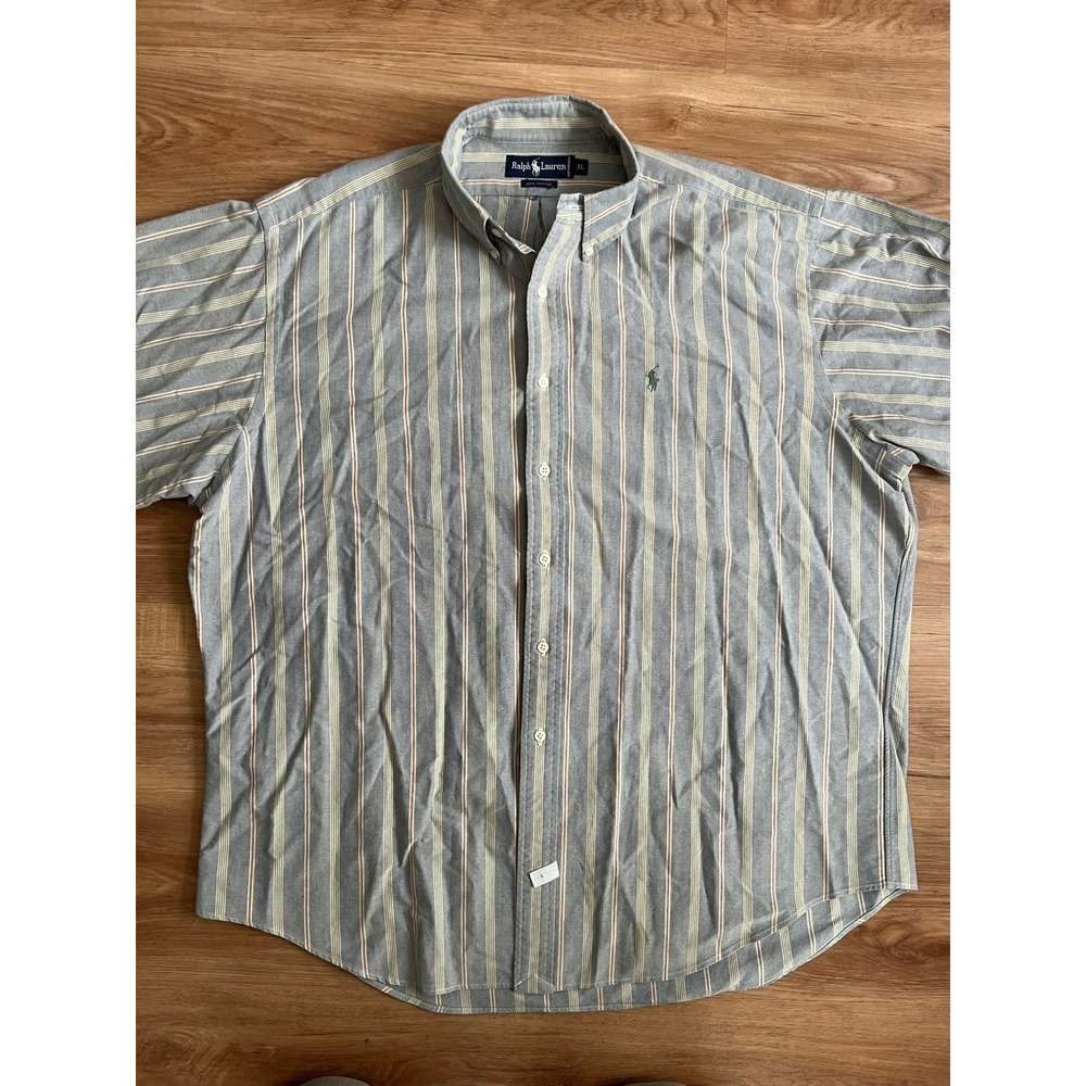 Polo Ralph Lauren Shirts (2) Mens XL Button‎ Up Blue Plaid Striped 100% Cotton - Picture 6 of 9